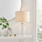 Nora Clear Glass / Gold & Cream Shade Table Lamp Light (Including Bulb) - Nora-beige-Table- Lamp (1).jpg