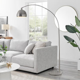 Holden Silver Metal Arc Standing Floor Lamp - Holden-Overhanging-silver-Lamp-1.jpg