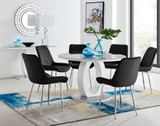Giovani Round Grey Large 120cm Table and 6 Pesaro Silver Leg Chairs - Giovani-6-Grey-White-Gloss-Round-Dining-Table-Pesaro-silver-leg-black-fabric.jpg