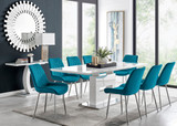 Arezzo Large Extending Dining Table and 8 Pesaro Silver Leg Chairs - arrezzo-high-gloss-extending-dining-table-8-blue-velvet-pesaro-silver-chairs-set_1.jpg