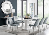 Arezzo Large Extending Dining Table and 8 Pesaro Silver Leg Chairs - arrezzo-high-gloss-extending-dining-table-8-grey-velvet-pesaro-silver-chairs-set_1.jpg