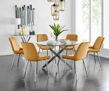 Novara 120cm Round Dining Table and 6 Pesaro Silver Leg Chairs - novara-120cm-chrome-metal-round-dining-table-and-6-grey-velvet-pesaro-silver-chairs-set5.jpg
