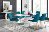 Renato High Gloss Extending Dining Table and 6 Pesaro Gold Leg Chairs - renato-high-gloss-extending-dining-table-6-blue-velvet-pesaro-gold-chairs-set.jpg