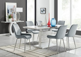 Renato 120cm High Gloss Extending Dining Table and 6 Pesaro Silver Leg Chairs - renato-4-seater-extending-dining-table-4-grey-velvet-pesaro-silver-chairs-set_1.jpg