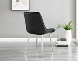 Renato 120cm High Gloss Extending Dining Table and 6 Pesaro Silver Leg Chairs - Pesaro-Silver-black-dining-chair (3).jpg