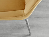 Renato 120cm High Gloss Extending Dining Table and 6 Pesaro Silver Leg Chairs - Pesaro-Silver-mustard yellow-dining-chair (6).jpg