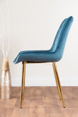 Renato 120cm High Gloss Extending Dining Table and 4 Pesaro Gold Leg Chairs - blue-pesaro-velvet-gold-chrome-modern-luxury-dining-chair-4.jpg
