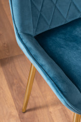 Renato 120cm High Gloss Extending Dining Table and 4 Pesaro Gold Leg Chairs - blue-pesaro-velvet-gold-chrome-modern-luxury-dining-chair-7.jpg