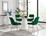 Palma White Marble Effect Round Dining Table & 4 Pesaro Silver Chairs - Palma-120cm-marble-gloss-round-dining-table-4-green-velvet-pesaro-silver-chairs-set.jpg