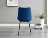 Vogue Round Dining Table and 6 Pesaro Black Leg Chairs - Pesaro-Black-Navy-dining-chair-3.jpg