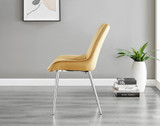 Vogue Round Dining Table and 4 Pesaro Silver Leg Chairs - Pesaro-Silver-mustard yellow-dining-chair (5).jpg