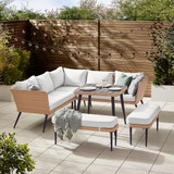 Seychelles Beige Rattan 9 Seat Corner Sofa Garden Dining Set  - Seychelles-Rattan-dining-set-rattan-brown-1.jpg