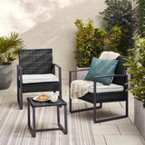 Algarve Black Rattan 2 Seat Garden Bistro Table Set - Algarve-Bistro-Rattan-Black-2.jpg