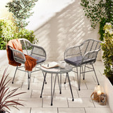 Belize Grey Rattan 2 Seat Garden Bistro Table Set - Belize-Outdoor-Bistro-Grey-Rattan-2.jpg