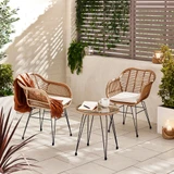 Belize Beige Rattan 2 Seat Garden Bistro Set - Believe-Outdoor-Bistro-Brown-Rattan-2.jpg