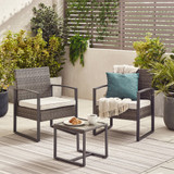 Algarve Grey Rattan 2 Seat Garden Bistro Set - Algarve-Bistro-Rattan-Grey-1.jpg