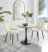 Elina White Marble Effect Round Dining Table & 2 Pesaro Black Leg Chairs - elina-marble-2set-modern-round-dining-table-2-cream-velvet-pesaro-black-chairs-set.jpg