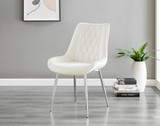 Elina White Marble Effect Round Dining Table & 2 Pesaro Silver Chairs - Pesaro-Silver-cream-dining-chair (1).jpg