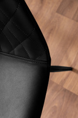 Elina White Marble Effect Round Dining Table & 2 Corona Black Leg Chairs - black-corona-black-leg-modern-leather-dining-chair-5.jpg