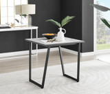 Carson White Marble Effect Square Dining Table & 2 Belgravia Black Leg Chairs - carson-2-seat-80cm-modern-square-dining-table-1.jpg