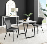 Carson White Marble Effect Square Dining Table & 2 Nora Black Leg Chairs - carson-2-seat-80cm-square-dining-table-2-dark-grey-velvet-nora-black-chairs-set.jpg
