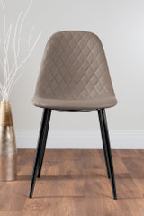 Carson White Marble Effect Dining Table & 4 Corona Black Leg Chairs - beige-corona-black-leg-modern-leather-dining-chair-1.jpg