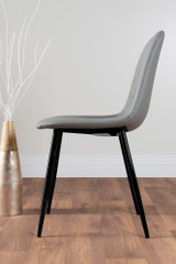 Carson White Marble Effect Dining Table & 4 Corona Black Leg Chairs - grey-corona-black-leg-modern-leather-dining-chair-3.jpg