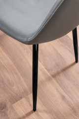 Carson White Marble Effect Dining Table & 4 Corona Black Leg Chairs - grey-corona-black-leg-modern-leather-dining-chair-6.jpg