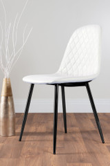 Carson White Marble Effect Dining Table & 4 Corona Black Leg Chairs - white-corona-black-leg-modern-leather-dining-chair-2.jpg