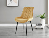 Carson White Marble Effect Square Dining Table & 2 Pesaro Black Leg Chairs - Pesaro-Black-mustard yellow-dining-chair (1).jpg