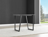 Carson White Marble Effect Square Dining Table & 2 Corona Black Leg Chairs - carson-2-seat-80cm-modern-square-dining-table-7.jpg