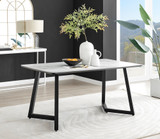 Carson White Marble Effect Dining Table & 6 Belgravia Black Leg Chairs - carson-6-seat-160cm-modern-rectangle-dining-table-1.jpg