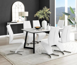 Carson White Marble Effect Dining Table & 6 Willow Chairs - carson-6-seat-160cm-rectangle-dining-table-6-white-leather-willow-chairs-set.jpg