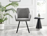 Carson White Marble Effect Dining Table & 4 Falun Black Leg Chairs - Falun-Light Grey-Fabric-black-Leg-Dining-Chair-1.jpg