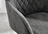 Carson White Marble Effect Dining Table & 4 Falun Black Leg Chairs - Falun-Dark Grey-Fabric-black-Leg-Dining-Chair-5.jpg