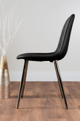 Carson White Marble Effect Dining Table & 6 Corona Silver Chairs - black-corona-chrome-leg-modern-leather-dining-chair-3.jpg