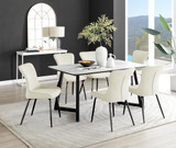 Carson White Marble Effect Dining Table & 6 Nora Black Leg Chairs - carson-6-seat-160cm-rectangle-dining-table-6-cream-velvet-nora-black-chairs-set.jpg