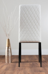 Carson White Marble Effect Dining Table & 6 Milan Black Leg Chairs - white-modern-milan-dining-chair-leather-black-leg-4.jpg