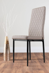 Carson White Marble Effect Dining Table & 4 Milan Black Leg Chairs - cappuccino-beige-modern-milan-dining-chair-leather-black-leg-2.jpg