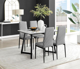 Carson White Marble Effect Dining Table & 4 Milan Black Leg Chairs - carson-4-seat-120cm-rectangle-dining-table-4-grey-leather-milan-blck-chairs-set.jpg