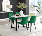 Carson White Marble Effect Dining Table & 4 Pesaro Black Leg Chairs - carson-4-seat-120cm-rectangle-dining-table-4-green-velvet-pesaro-black-chairs-set.jpg