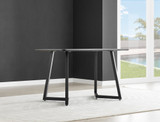 Carson White Marble Effect Dining Table & 4 Pesaro Black Leg Chairs - carson-4-seat-120cm-modern-rectangle-dining-table-7.jpg
