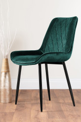 Carson White Marble Effect Dining Table & 4 Pesaro Black Leg Chairs - green-pesaro-velvet-black-metal-modern-luxury-dining-chair-1.jpg