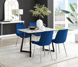 Carson White Marble Effect Dining Table & 4 Pesaro Silver Chairs - carson-4-seat-120cm-rectangle-dining-table-4-navy-velvet-pesaro-silver-chairs-set.jpg