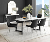 Carson White Marble Effect Dining Table & 6 Pesaro Silver Chairs - carson-6-seat-160cm-rectangle-dining-table-6-black-velvet-pesaro-silver-chairs-set.jpg