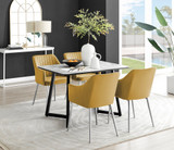 Carson White Marble Effect Dining Table & 4 Calla Silver Leg Chairs - carson-4-seat-120cm-rectangle-dining-table-4-mustard-velvet-calla-silver-chairs-set.jpg