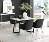 Carson White Marble Effect Dining Table & 4 Calla Silver Leg Chairs - carson-4-seat-120cm-rectangle-dining-table-4-black-velvet-calla-silver-chairs-set.jpg