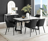 Carson White Marble Effect Dining Table & 6 Calla Black Leg Chairs - carson-6-seat-160cm-rectangle-dining-table-6-black-velvet-calla-black-chairs-set.jpg