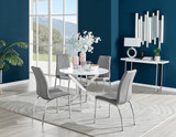 Novara White High Gloss Round Dining Table & 4 Isco Chairs - novara-white-100-silver-metal-round-dining-table-4-grey-leather-isco-chairs-set.jpg
