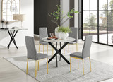 Novara White Marble Black Leg Round Dining Table & 4 Milan Gold Leg Chairs - novara-marble-100-black-metal-round-dining-table-4-grey-leather-milan-gold-chairs-set.jpg